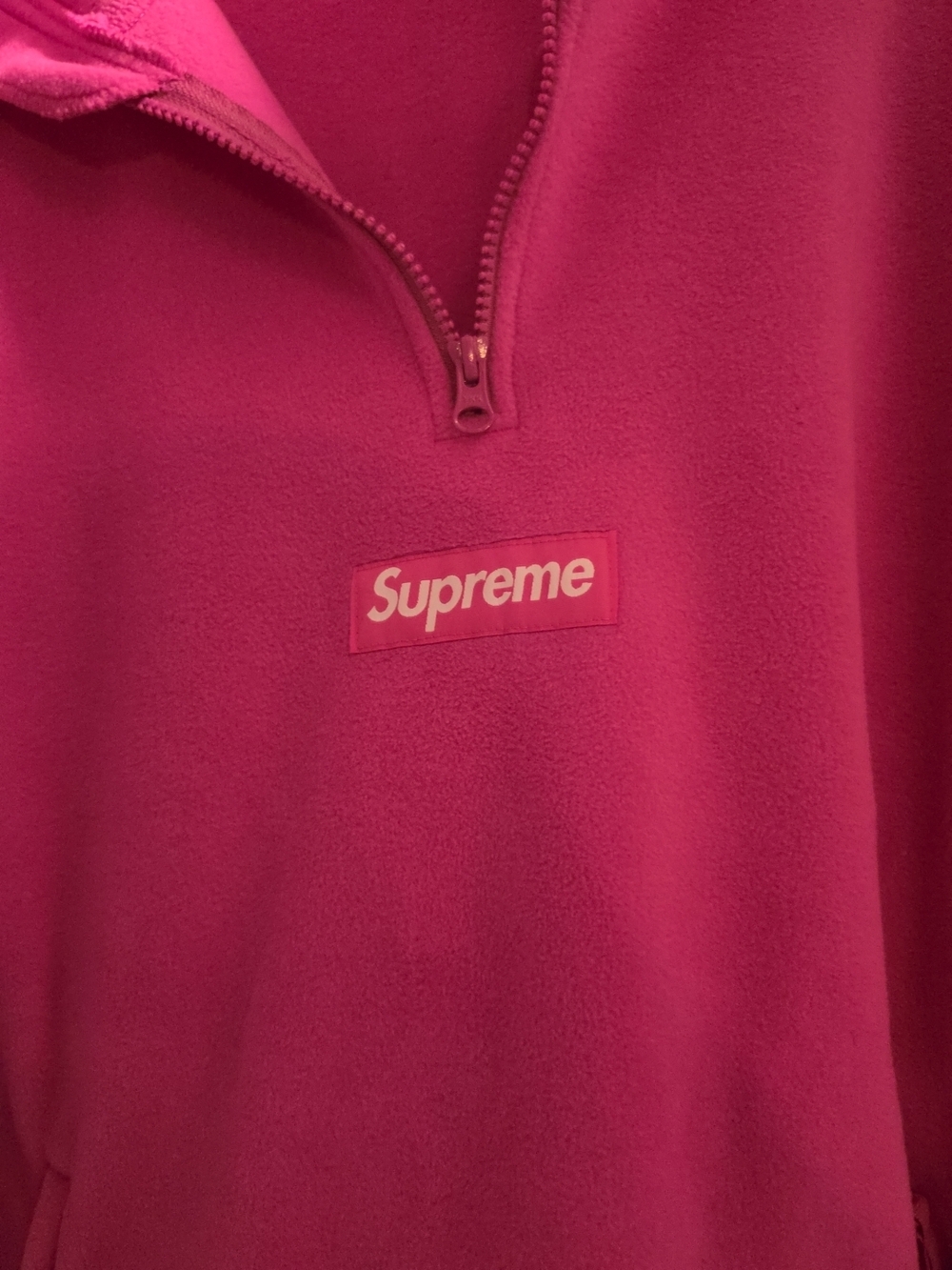 Supreme Pink Fleece Pullover with Box Logo - Picture 9 of 9